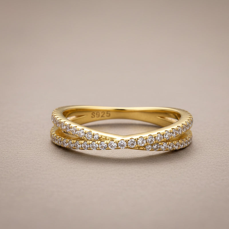 Gelovely Moissanite 2.0 Ct  X Criss Cross Wedding Band For Women