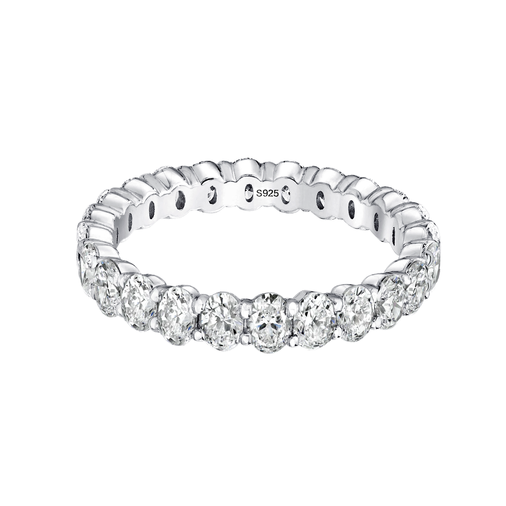 Gelovely Moissanite 3.0 Ct Oval Cut Full Wedding Band for Women