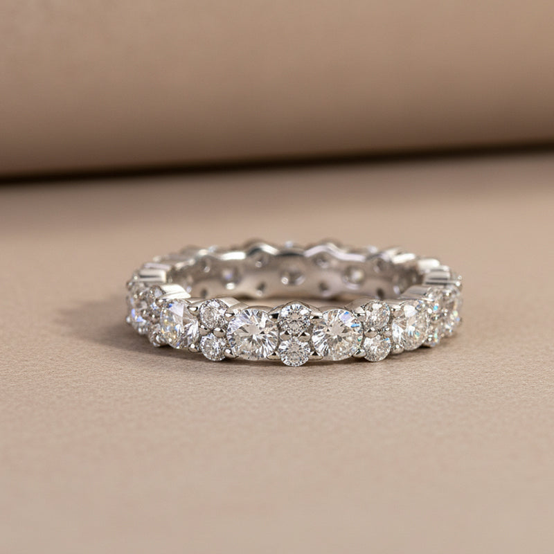 Gelovely Moissanite 2.5 Ct Round Cut Full Wedding Band for Women