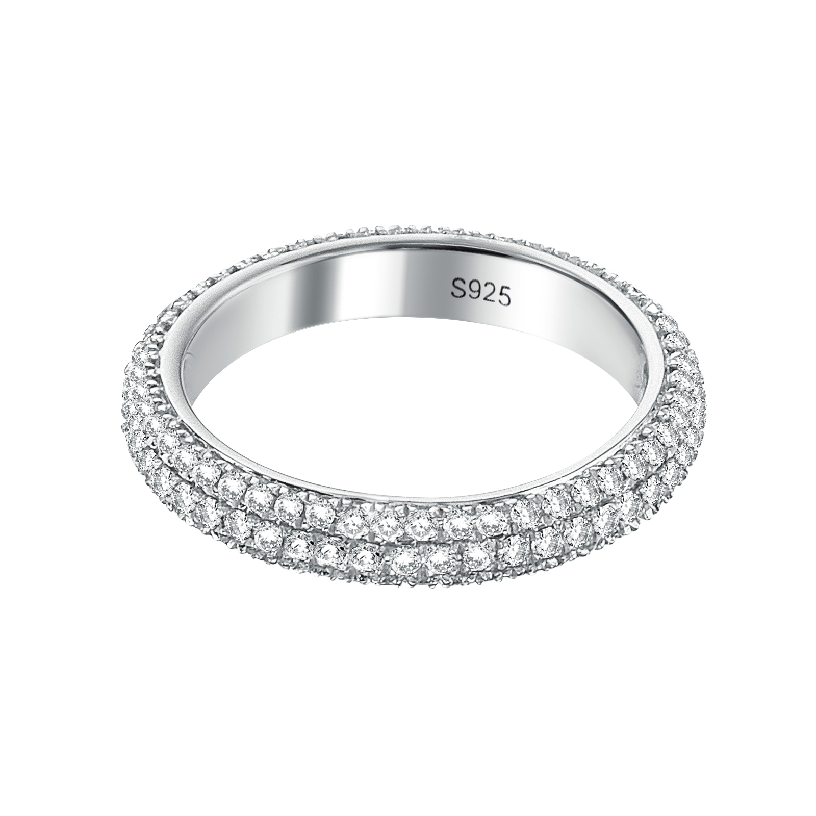 2.0Ct White Gold Pavé Moissanite Wedding Ring