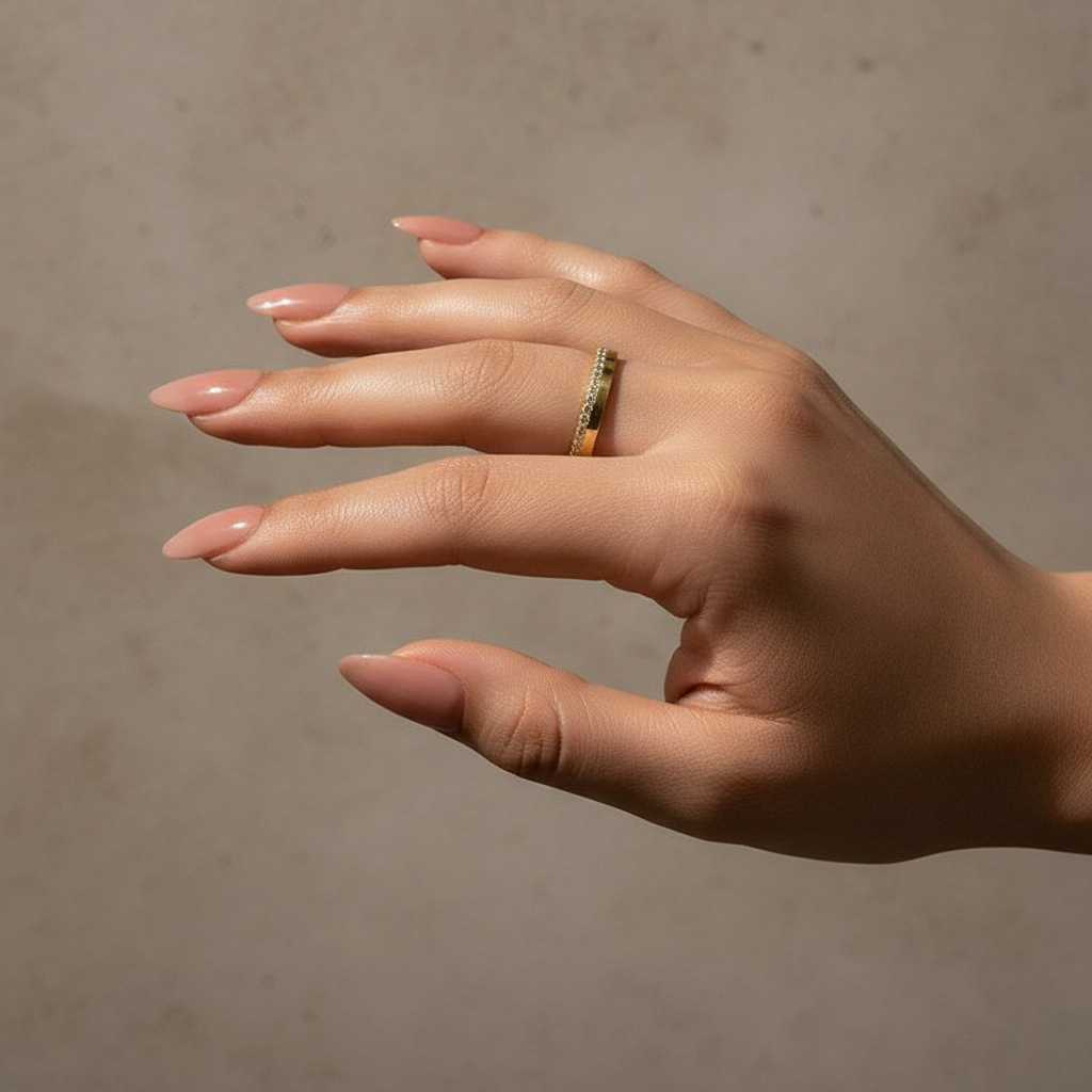 Gelovely 0.48ct Round Brilliant Cut Moissanite Diamond Eternity Band in Yellow Gold