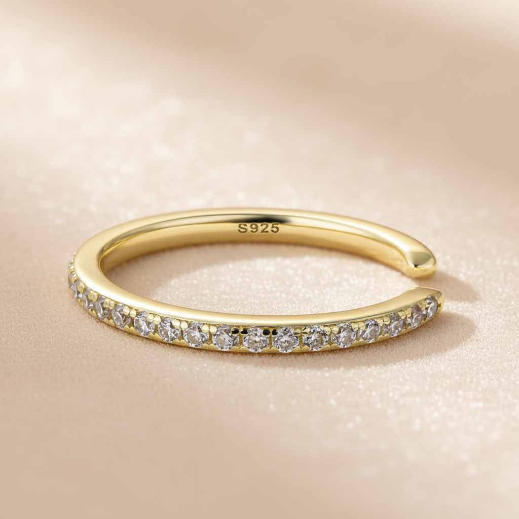 Gelovely Open Moissanite Diamond Pavé Spacer Ring