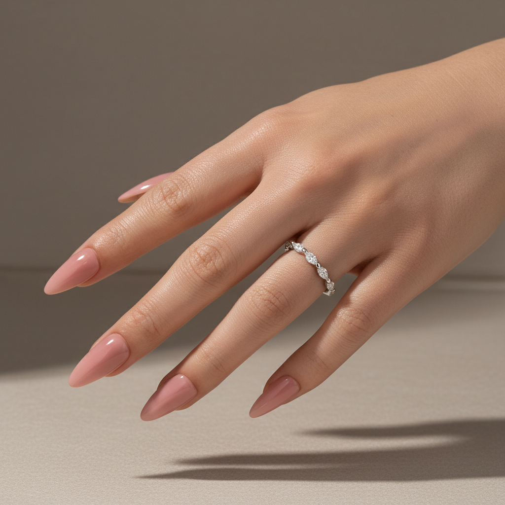 White Gold East West Marquise Moissanite Diamond Eternity Ring