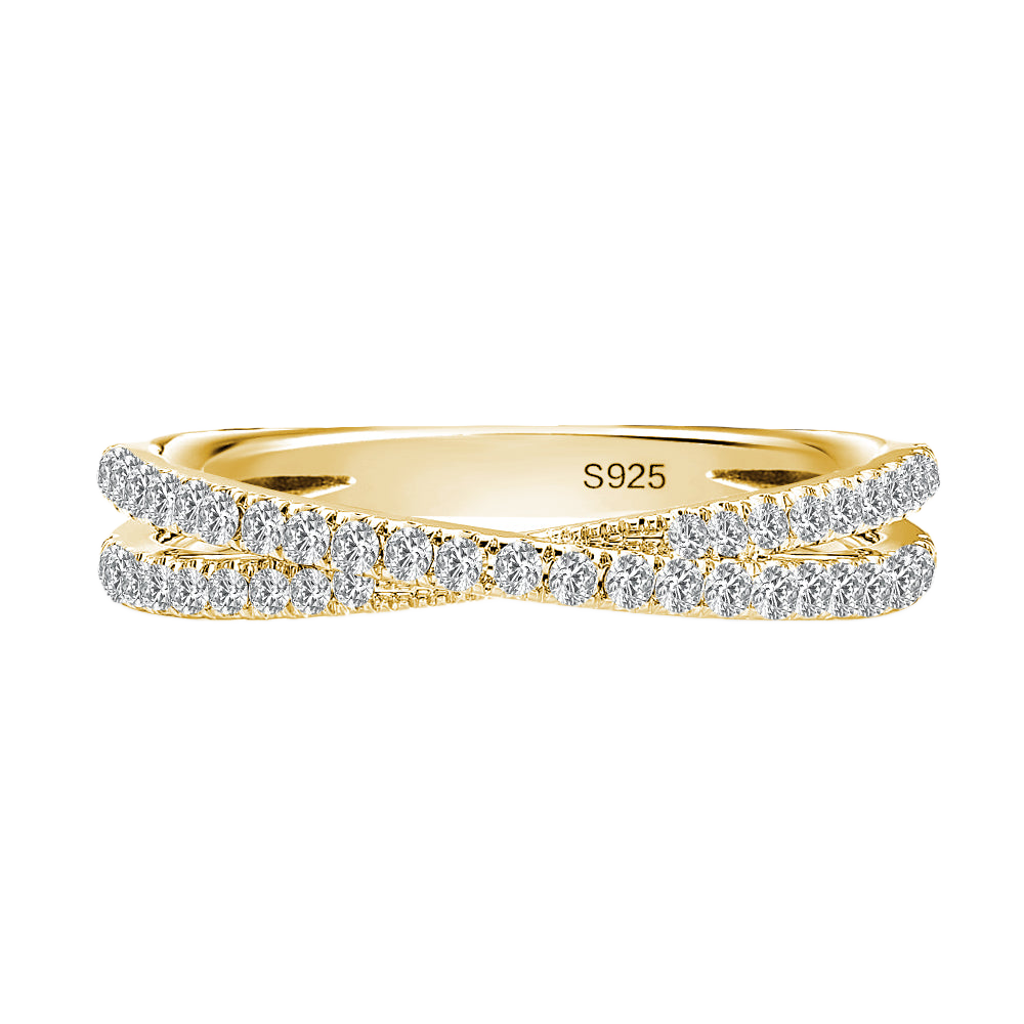 Gelovely Moissanite 2.0 Ct  X Criss Cross Wedding Band For Women