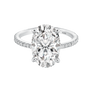 S925 Moissanite 2.0 Ct~5.5 Ct Pavé Oval Cut Engagement Rings Stackable Ring For Women