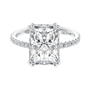 Gelovely Moissanite 4.5 Ct Radiant Cut White Gold Engagement Ring For Women