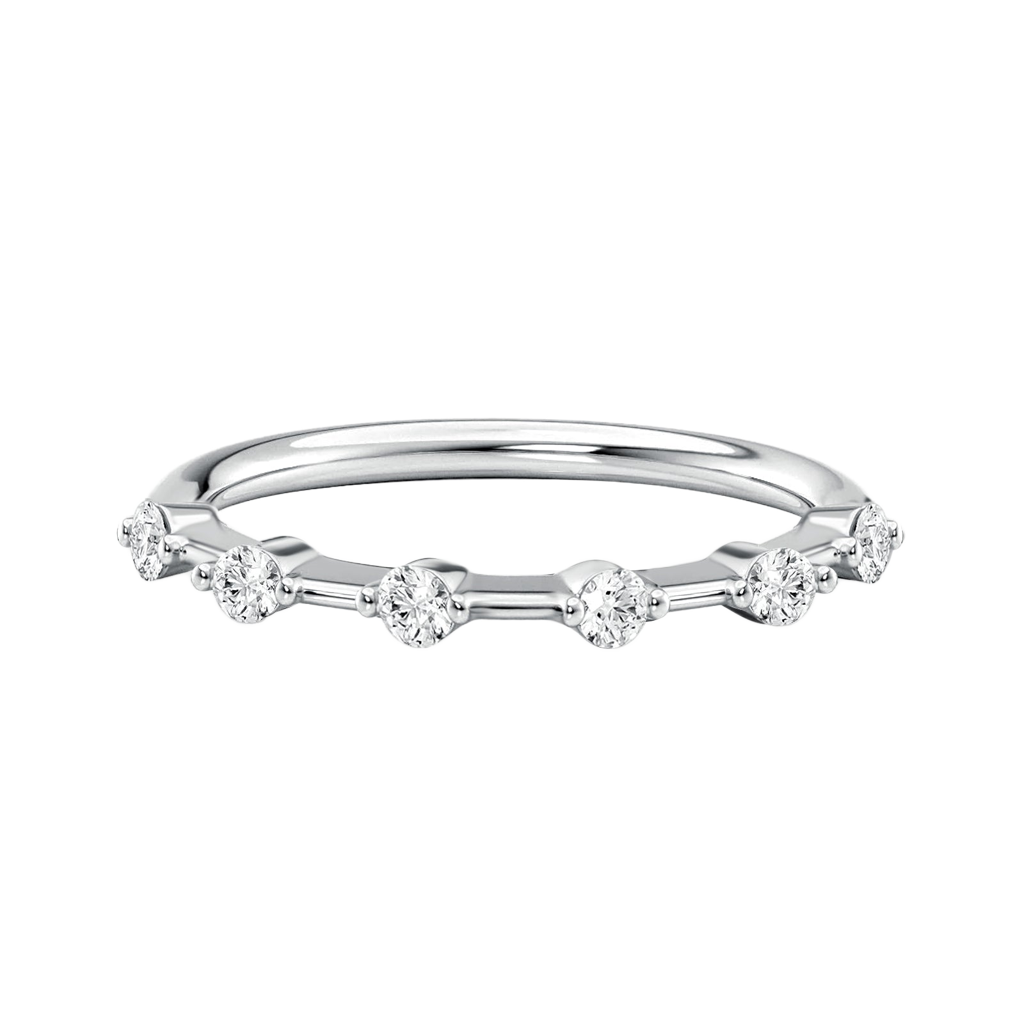 S925 Moissanite 0.2 Ct Round Cut Women's Wedding Band