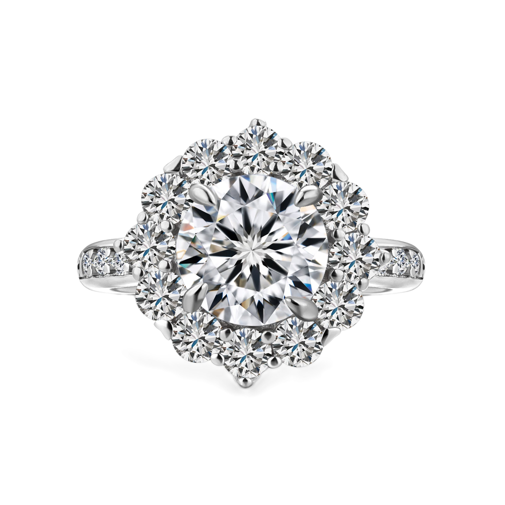 S925 Moissanite 2.0Ct Round Cut White Gold Travel Promise Ring