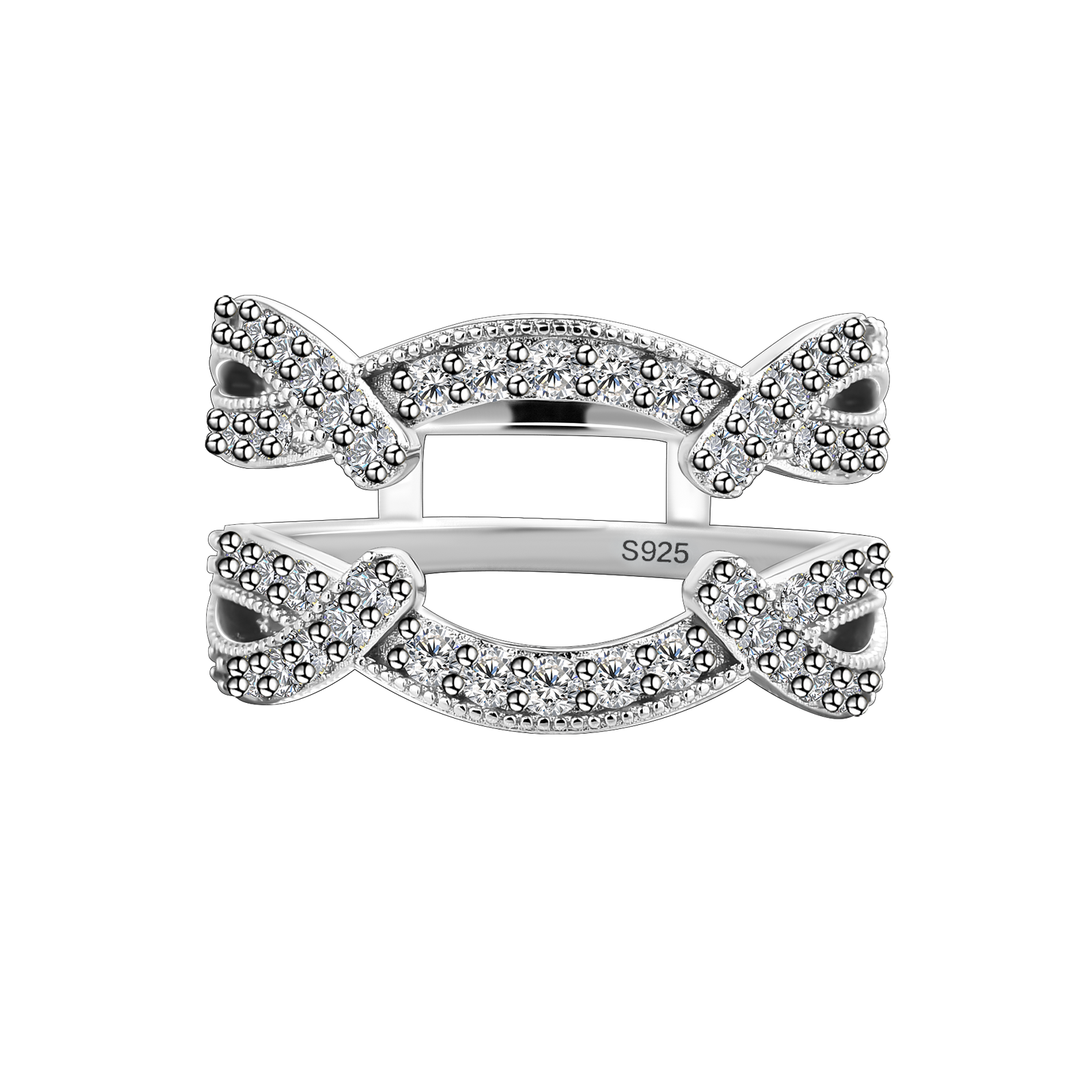 S925 Moissanite 1.0Ct Round Cut Wedding Band Vintage Stackable Enhancer Band